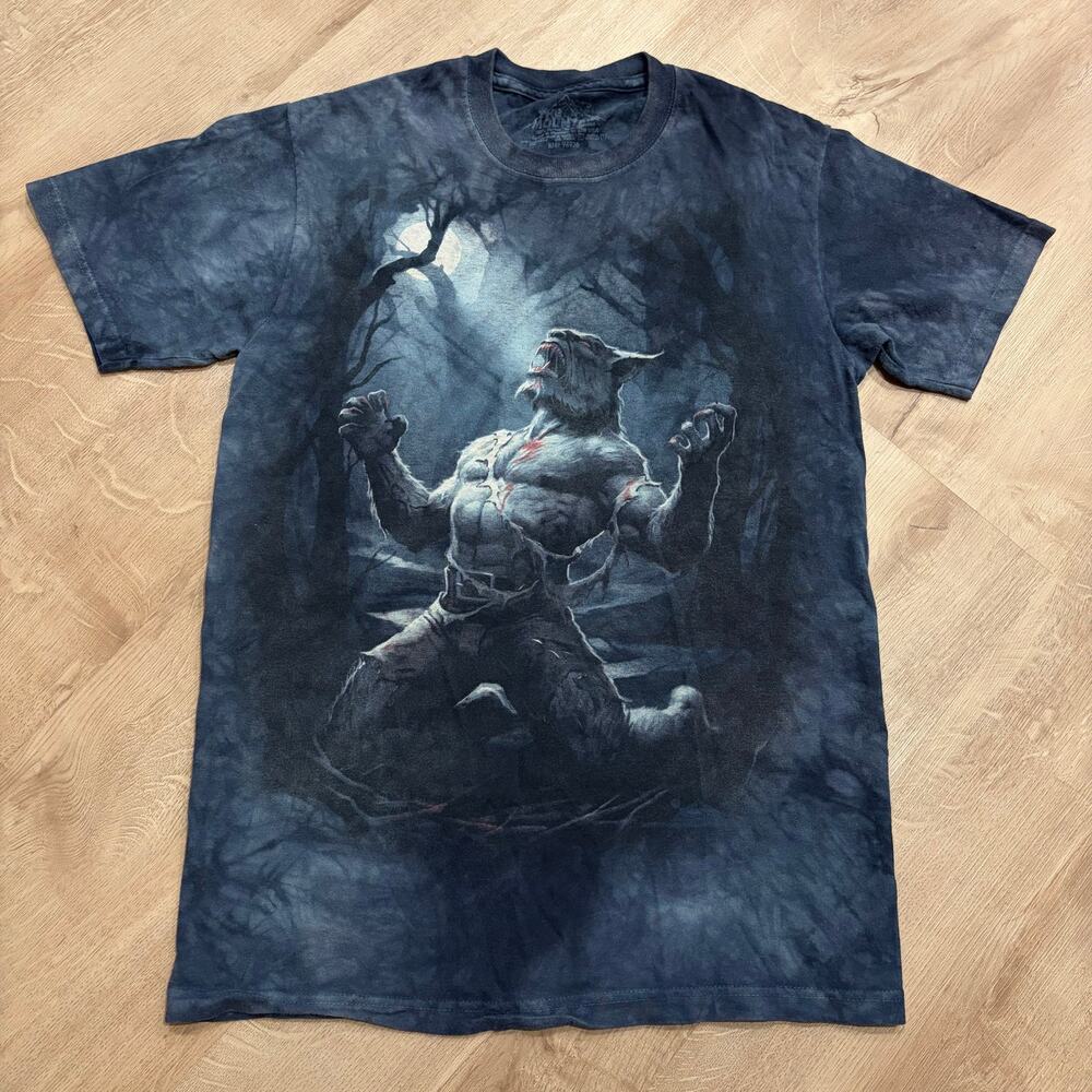 The Mountain Hungry Werewolf Transformation T-Shirt Men's Small S Blue Tie-Dye